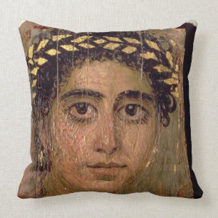 Portret van een vrouw uit Fayum, Romano-Egyptenaar Kussen