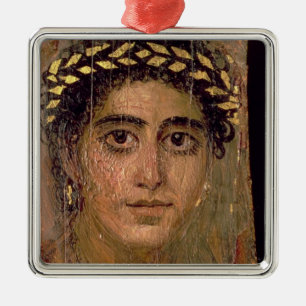 Portret van een vrouw uit Fayum, Romano-Egyptenaar Metalen Ornament