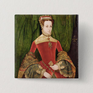 Portret van een vrouw van 16 jaar oud, eerder geï vierkante button 5,1 cm