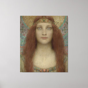 Portret van een vrouw van Charles Allan Winter Canvas Afdruk