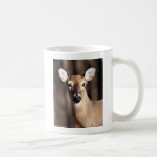 Portret van een witstaarthert doe in het wild koffiemok
