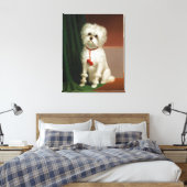  portret van een witte hond canvas afdruk (Insitu (Slaapkamer))