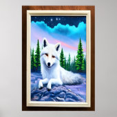 Portret van een witte vos | AI Art Poster (Voorkant)
