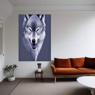 Portret van een wolf AI Art Poster