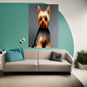 Portret van een Yorkshire Terrier AI Art Poster