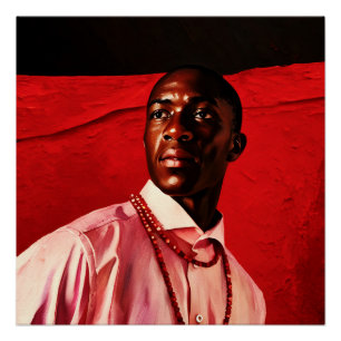 Portret van een zelfverzekerd Man in roze Shirt me Perfect Poster