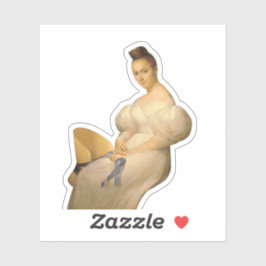 Portret van een zittende vrouw sticker