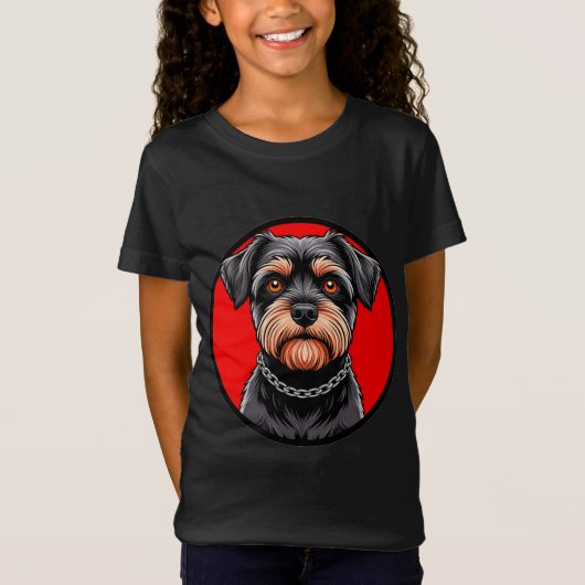 Portret van een zwarte terriër t-shirt (Voorkant)