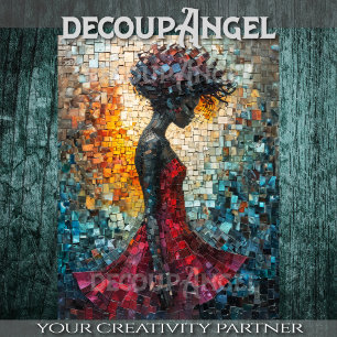 Portret van een zwarte vrouw in mozaïekkunst - Dec Tissuepapier