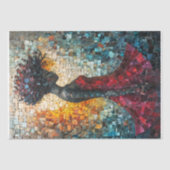 Portret van een zwarte vrouw in mozaïekkunst - Dec Tissuepapier (Voorkant)