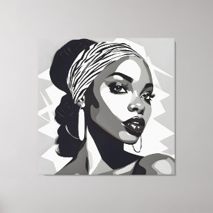 Portret van een zwarte vrouwen canvas afdruk