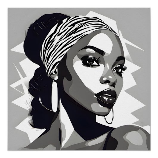 Portret van een zwarte vrouwen perfect poster (Voorkant)