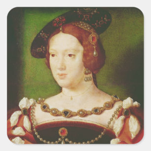 Portret van Eleanor van Hapsbourg Vierkante Sticker