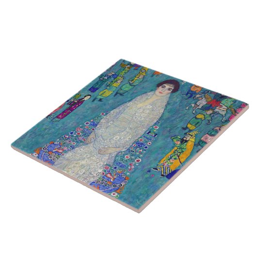 Portret van Elisabeth Lederer, Gustav Klimt Tegeltje (Zijkant)