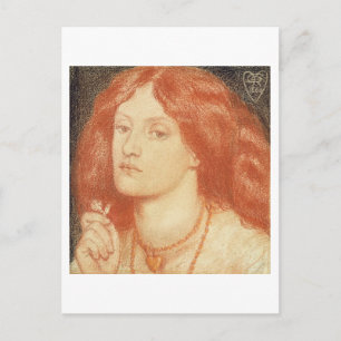 Portret van Elizabeth Siddal (1834-62), 1860 (rood Briefkaart