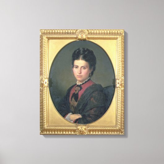 Portret van Emilia Sampieri, 1870 (olie op doek) Canvas Afdruk (Voorkant)