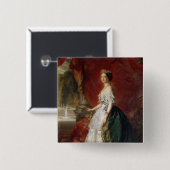 Portret van Empress Eugenie van Frankrijk Vierkante Button 5,1 Cm (Voorkant /achterkant)