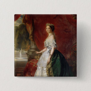 Portret van Empress Eugenie van Frankrijk Vierkante Button 5,1 Cm