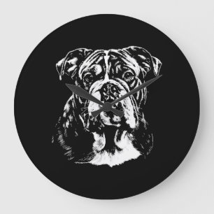 Portret van Engelse Bulldog Minimalistische Kledin Grote Klok