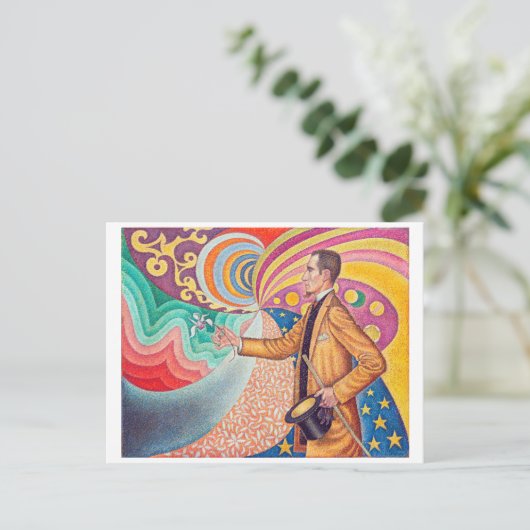 Portret van Felix Feneon, Signac Briefkaart (Staand voorkant)