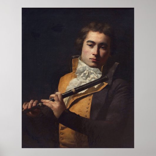 Portret van fluitist Devienne Poster (Voorkant)