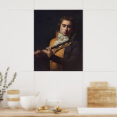 Portret van fluitist Devienne Poster (Keuken)
