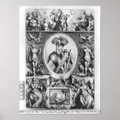 Portret van Francisco Pizarro met allegorisch Poster (Voorkant)
