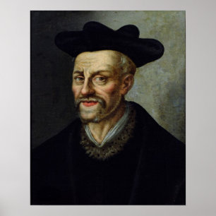 Portret van Francois Rabelais Poster