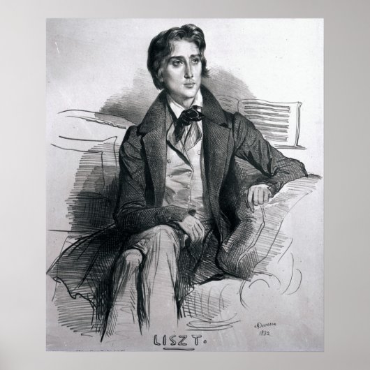 Portret van Franz Liszt August 1832 Poster (Voorkant)