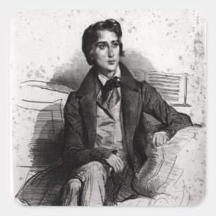 Portret van Franz Liszt August 1832 Vierkante Sticker