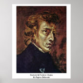 Portret van Frederic Chopin door Eugene Delacroix Poster (Voorkant)
