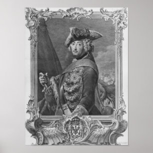 Portret van Frederick II, de Grote Poster
