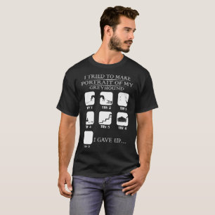 Portret van Funny Mischievous Greyhound Dog Tshirt