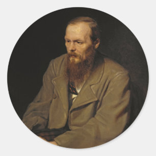 Portret van Fyodor Dostoyevsky door Vasily Perov Ronde Sticker