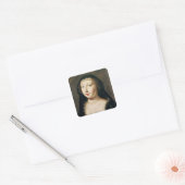 Portret van Gabrielle d'Estrees Vierkante Sticker (Envelop)