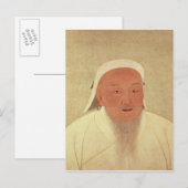 Portret van Genghis Khan, Mongol Khan Briefkaart (Voorkant / Achterkant)