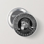 Portret van Geoffrey Chaucer Button (Voorkant /achterkant)