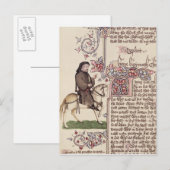 Portret van Geoffrey Chaucer-facsimile van Briefkaart (Voorkant / Achterkant)