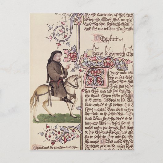 Portret van Geoffrey Chaucer-facsimile van Briefkaart (Voorkant)
