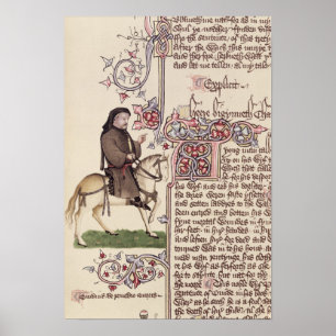 Portret van Geoffrey Chaucer-facsimile van Poster