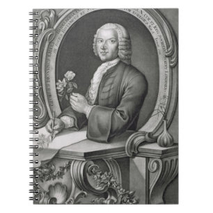 Portret van Georg Dionysius Ehret (1710-70) engrav Notitieboek
