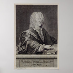 Portret van Georg Philipp Telemann Poster