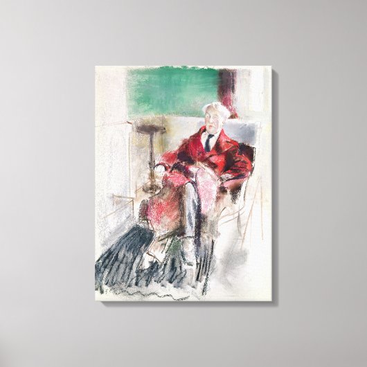 Portret van George Moore c.1920 Canvas Afdruk (Voorkant)