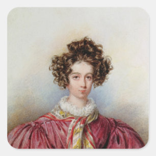Portret van George Sand 1830 Vierkante Sticker