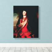 Portret van George Washington 1772 Canvas Afdruk (Insitu (Houten vloer))