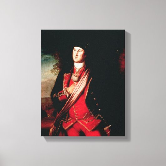 Portret van George Washington 1772 Canvas Afdruk (Voorkant)