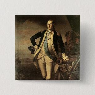 Portret van George Washington, 1779 Vierkante Button 5,1 Cm