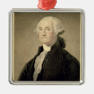 Portret van George Washington, gegraveerd door Wil Metalen Ornament