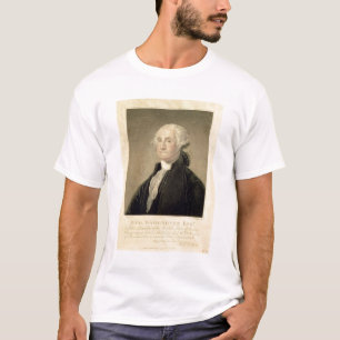 Portret van George Washington, gegraveerd door Wil T-shirt