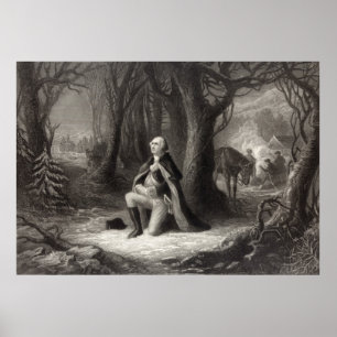 portret van George Washington Praying Poster